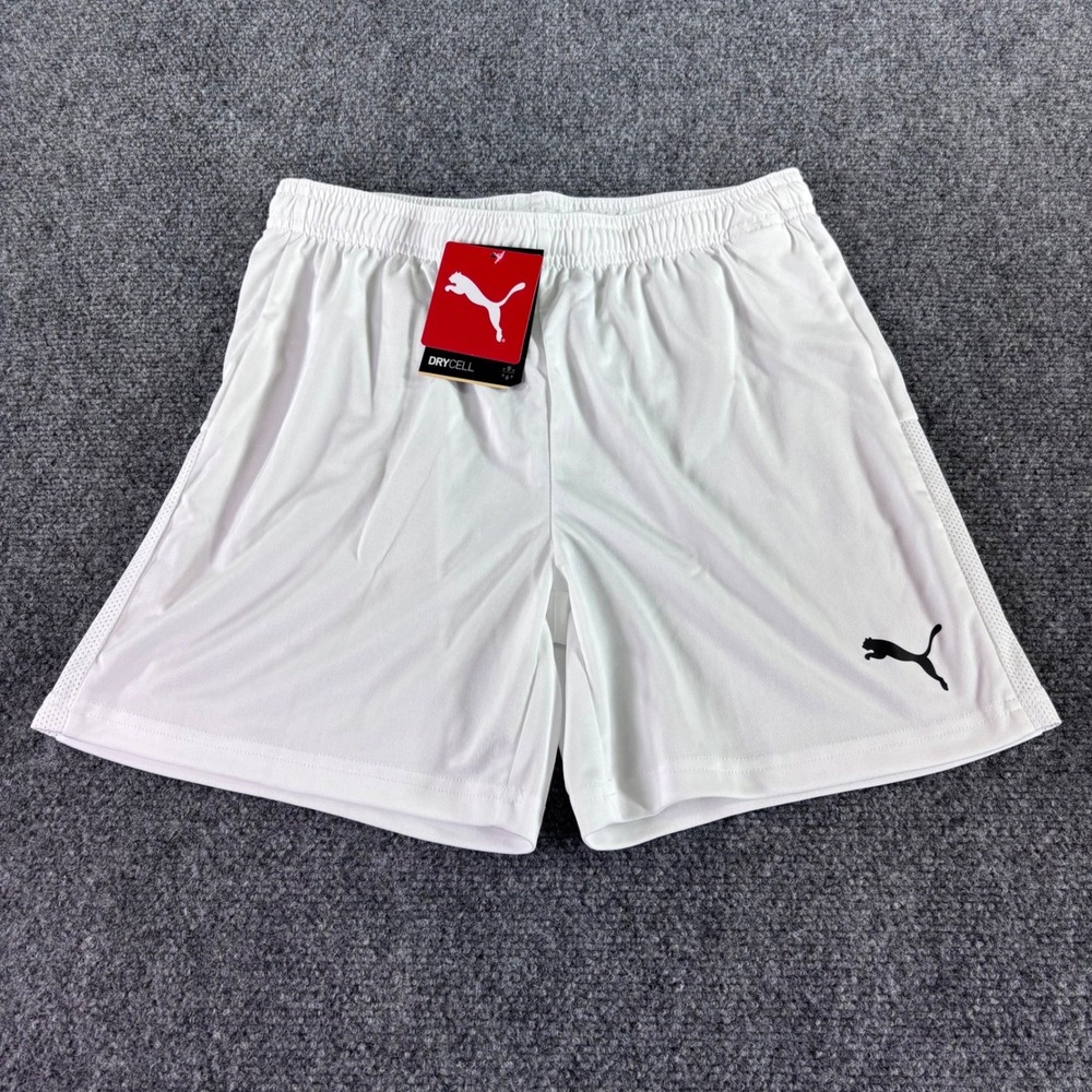 Puma teamGOAL 23 Knit Shorts Mens XS White DryCell Athletic Soccer NWT